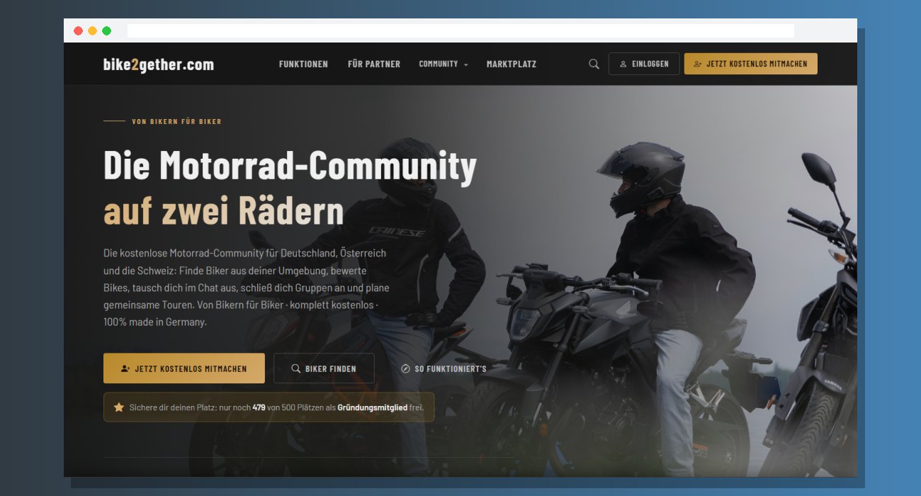 Referenz bike2gether.com – Portal & Community