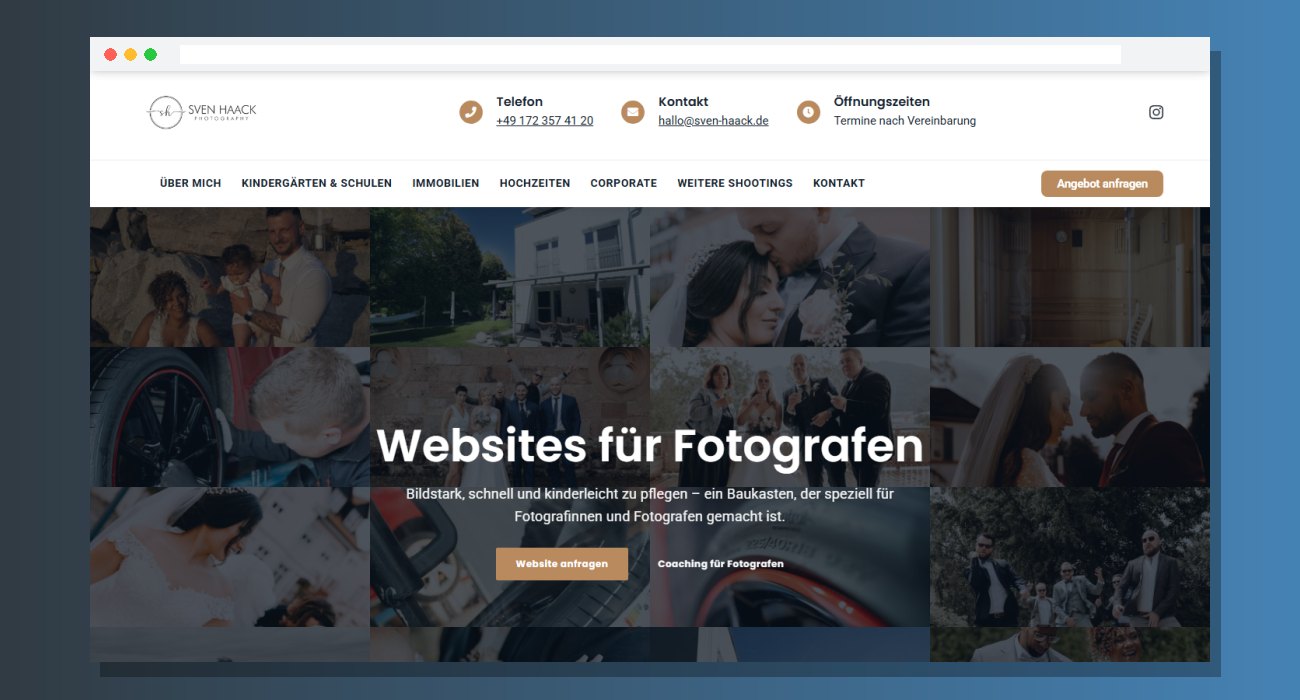 Website für Fotografen – Baukasten von Clockwork Media